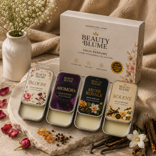 Beauty Blume Royal Scent Collection Best Long Lasting Solid Pocket Perfume (Set of 4)
