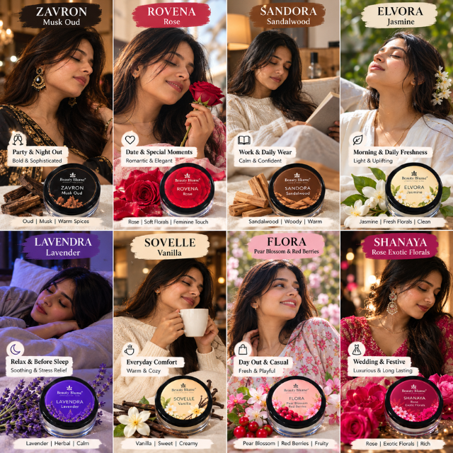 Beauty Blume Signature Pack of 8 Long Lasting Solid Perfume