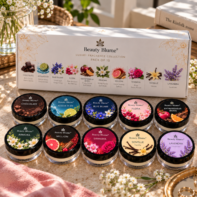 Beauty Blume Signature Pack of 10 Long Lasting Solid Perfume